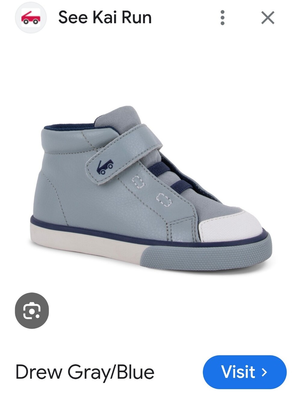 See Kai Rum Kids Neutral Gray & Navy High-Top Sneakers